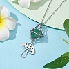 Natural Green Aventurine Interchangeable Holder Pendant Necklace for Women NJEW-JN04631-01-2