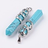Synthetic Turquoise Big Pointed Pendants G-G738-A-10-2