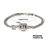 Elegant Rectangle Brass Rhinestone Link Chain Bracelets LU8046-2-1