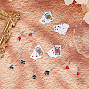 FIBLOOM 3 Set 3 Styles Playing Card Theme Resin Dangle Earrings with Alloy Pins EJEW-FI0003-01-4
