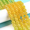 Spray Painted Crackle Glass Beads Strands DGLA-C002-8mm-11-2