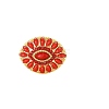 Horse Eye Alloy Plastic Rhinestone Brooch PW-WGBF0C2-03-1