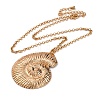 Summer Beach Alloy Shell Shaped Pendant Rolo Chain Necklaces for Women NJEW-U013-05G-01-1