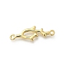 Brass Shark Outline Connector Charms KK-P295-30G-1