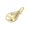 Heart Theme Brass Micro Pave Cubic Zirconia Charms KK-H475-56G-01-2