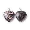 Natural Rhodonite Pendants G-G956-B34-FF-2