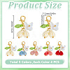 20Pcs 5 Colors Rose Butterfly Resin Pendant Decoration HJEW-GO00218-2