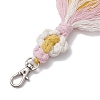 Flower Handmade Macrame Cotton Threads Pendant Decoration HJEW-JM02762-01-4