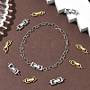 10Pcs 2 Colors Rack Plating Brass Fold Over Clasps KK-SC0006-66-5