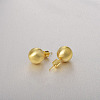 Round Ball Drawbench Brass Ear False Plugs for Women EJEW-G391-24C-G-1