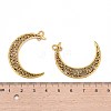 Tibetan Style Alloy Hollow Moon  2-Loop Link Pendants TIBEP-5312-AG-LF-4