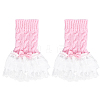 Bowknot Cotton Womens Knitting Floral Lace Wrist Cuffs For Wedding Party AJEW-WH20060-34A-1
