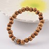 Round Wood Beaded Stretch Bracelets BJEW-JB02170-1