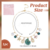 Natural Cowrie Shell & Alloy Enamel & Acrylic Pearl Pendant Necklaces NJEW-OC00003-2