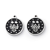 304 Stainless Steel Black Enamel Charms STAS-M102-17P-05-1