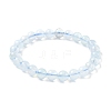 Natural Aquamarine Round Bead Stretch Bracelets for Men Women BJEW-U034-01C-02-4