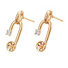 Brass Stud Earring Findings KK-N232-340-1