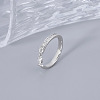Brass Micro Pave Cubic Zirconia Cuff Open Rings for Women FS-WG471DC-05-1