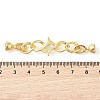 Rack Plating Brass Pave Clear Cubic Zirconia Fold Over Clasps KK-S384-16G-3