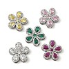 Brass Pave Cubic Zirconia 5-Petal Flower Multi-Strand Links KK-I276-30P-1