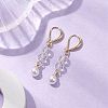 Brass with Glass Beads and ABS Plastic Imitation Pearl Dangle Earring EJEW-JE05939-2