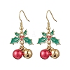Baking Paint Glass Pearl Dangle Earrings EJEW-TA00665-3