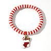 Elegant Christmas Handmade Polymer Clay Heishi Beaded Stretch Bracelets MV9996-13-1