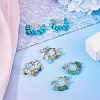 3 Pairs 3 Styles Natural Gemstone Chips Braided Hoop Earrings EJEW-TADJ00004-6