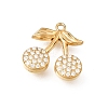 304 Stainless Steel Rhinestone Pendants STAS-E531-10G-1