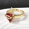 Brass Micro Pave Cubic Zirconia Open Cuff Rings RJEW-P178-02A-G-1