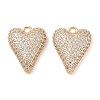 Brass Micro Pave Clear Cubic Zirconia Pendants KK-S388-01G-03-1