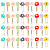 40Pcs 10 Colors Resin Flower Paper Clips AJEW-AB00177-1