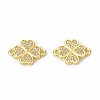 Brass Micro Pave Clear Cubic Zirconia Connector Charms KK-E068-VB338-2