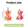  32Pcs 8 Colors Transparent Resin Pendants RESI-DC0001-47-2