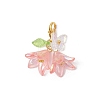 6Pcs Flower Butterfly Acrylic Pendant Decoration HJEW-JM02942-4