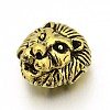 Tibetan Style Alloy Lion Head Beads TIBEB-E073-01AG-1