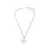 SHEGRACE Cute 925 Sterling Silver Pendant Necklace Plated Rabbit Pendant with Freshwater Pearl JN76A-3