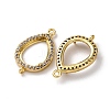 Teardrop Brass Micro Pave Clear Cubic Zirconia Connector Cabochon Settings KK-NH0007-01G-2