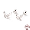Butterfly 925 Sterling Silver Stud Earrings for Girl Women EJEW-I259-02S-1
