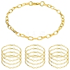 10Pcs Iron Cable Chain Bracelets IFIN-YW0004-03G-1