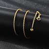 2mm Rack Plating Brass Rope Chain Adjustable Slider Necklaces for Women Men MAK-L044-06G-2