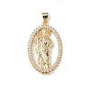 Rack Plating Brass Micro Pave Cubic Zirconia Pendants KK-F848-03G-2