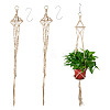 2Pcs Handmade Macrame Polyester Plant Hanger AJEW-HS0001-48-1