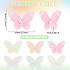 36Pcs 6 Colors Polyester Butterfly Lace Appliques DIY-FG0005-69-2