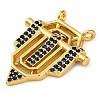 Brass Micro Pave Cubic Zirconia Pendants KK-K339-10B-03-2