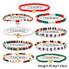 9Pcs Christmas Acrylic & Polymer Clay & Glass Beads Stretch Bracelets QX4351-7-2