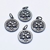 Brass Micro Pave Clear Cubic Zirconia Charms ZIRC-J040-10B-NR-1
