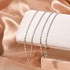 Brass Textured Oval Link Chain Necklaces NJEW-H053-01B-P01-3