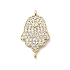 Religion Brass Micro Pave Cubic Zirconia Connector Charms KK-H529-01A-G02-1