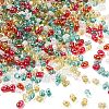 4 Colors Christmas Peanut Glass Seed Beads SEED-X0058-07-1